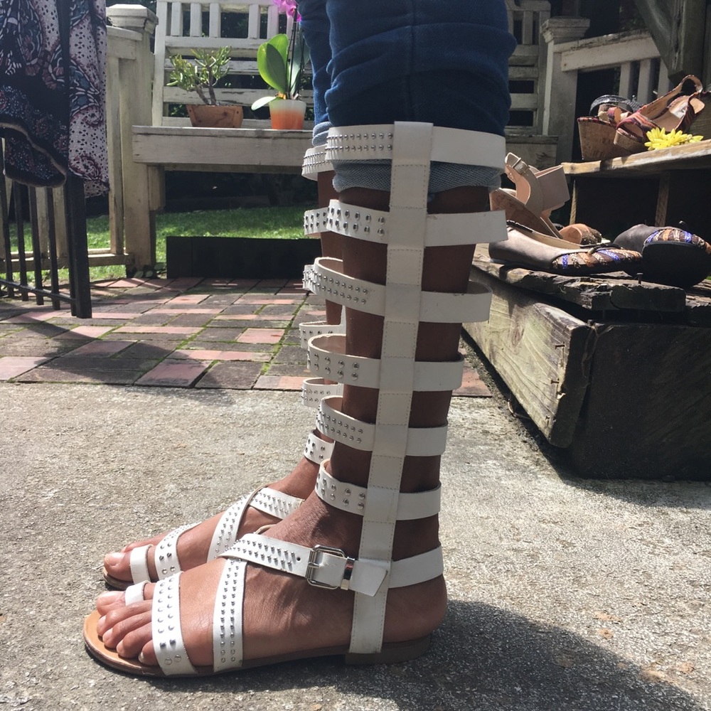 White Steve Madden Gladiator Sandals